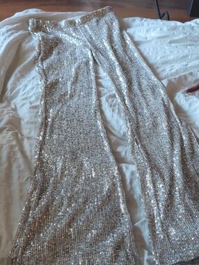 wild fable Rose Gold Sequin bell bottoms